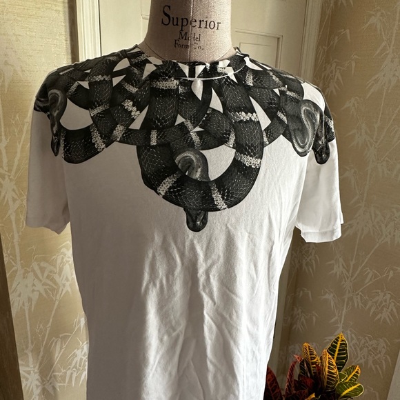 Marcel Burlon LEONARDO SNAKE-PRINT T-SHIRT WHITE/BLACK IN WHITE MULTICOLOR Large - Picture 6 of 9